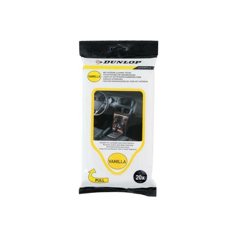 Vlhčené obrúsky na palubné dosky DUNLOP Vanilla 20ks