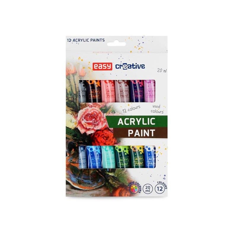 Farby akrylové EASY Creative 12ks 20ml