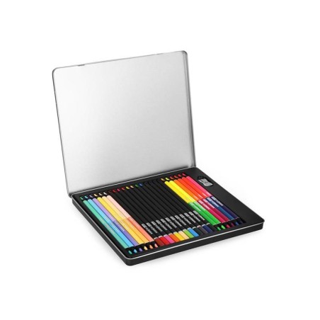 Pastelky trojhranné EASY Creative klasické a obojstranné 24ks / 36 farieb v kovovej krabičke