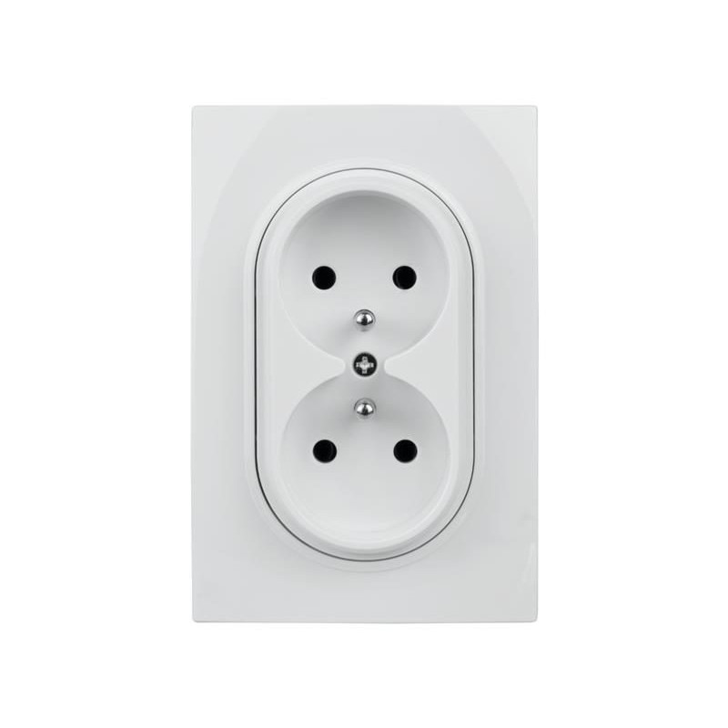 Dvojitá zásuvka ELECTROMALT OVA1029W OVAL