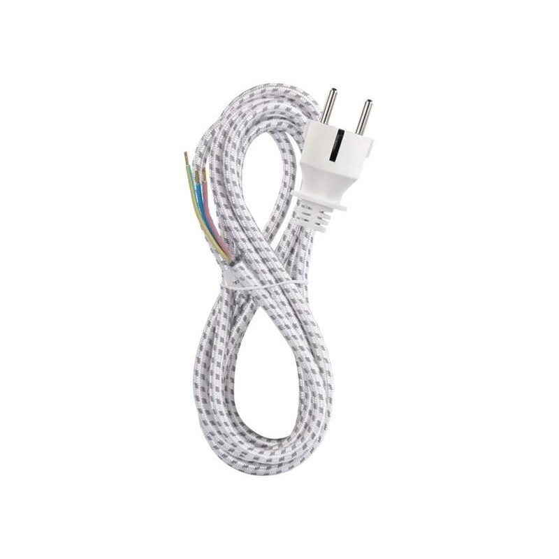Flexo cord 3x0.75mm braided 2.4m EMOS S00003 for iron