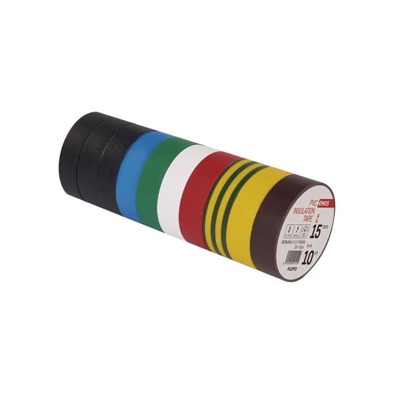 Páska izolačná PVC 15mm/10m mix farieb EMOS 10ks