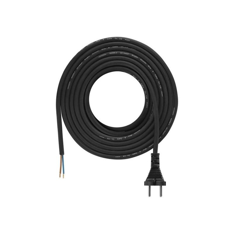 Flexo šnúra gumená 2x1,0mm2 5m čierna EMOS S03050