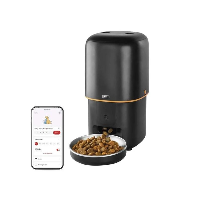 GoSmart dávkovač krmiva EMOS H6002 Pet Care, 4 l, čierny, WiFi