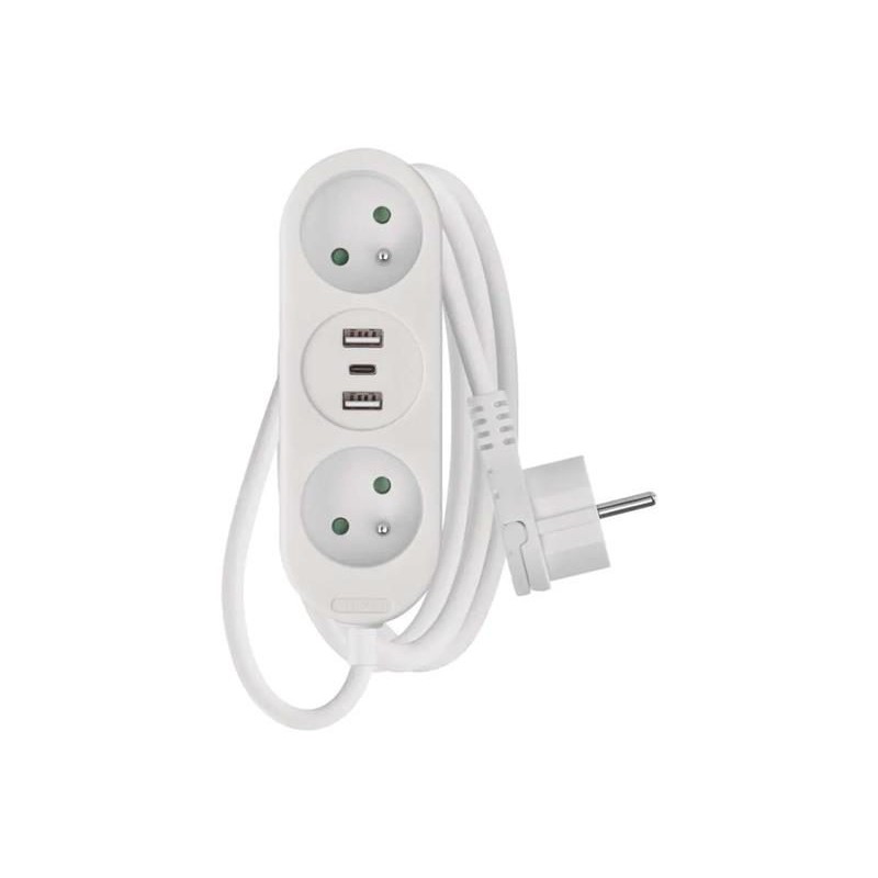 Predlžovací prívod 2 zásuvky 1,4m EMOS P0211E USB