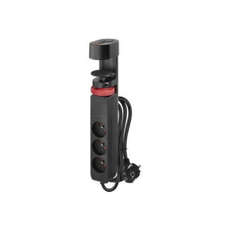 Predlžovací prívod 3 zásuvky 1,5 m EMOS P1311PD, uchytenie na stôl, USB, vypínač