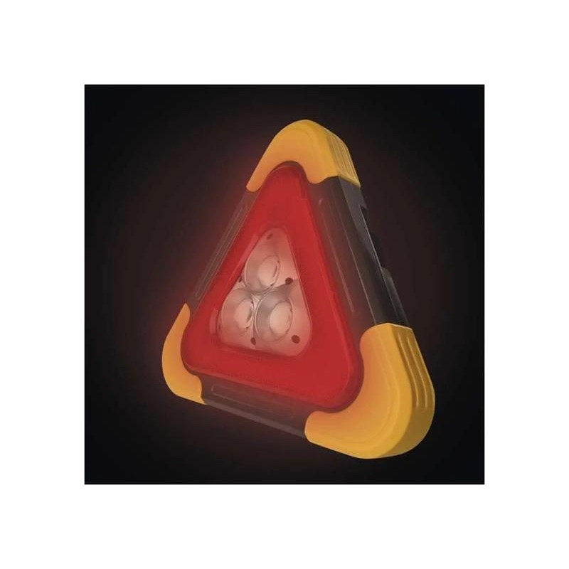 LED varovný trojuholník, nabíjací, COB LED+červená LED EMOS P45010