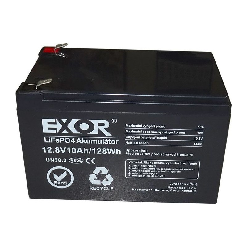 LiFePO4 12,8V 10Ah batéria EXOR LFP R925A