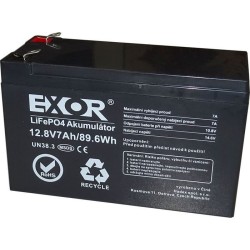 LiFePO4 12,8V 7Ah batéria EXOR LFP R925