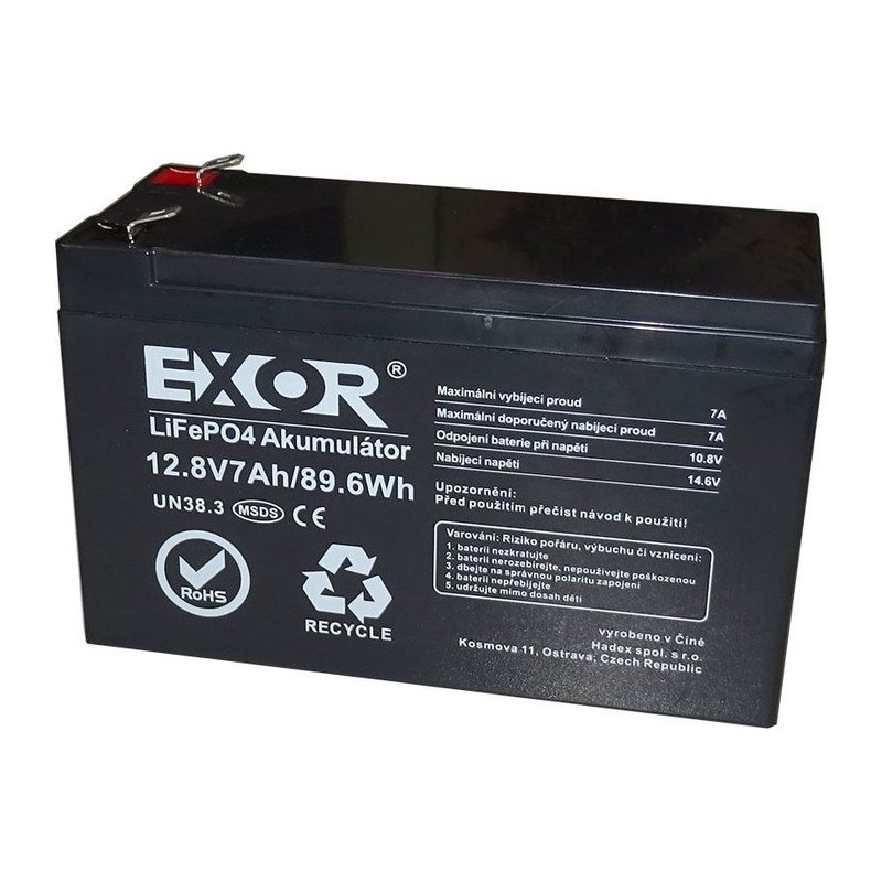 LiFePO4 12,8V 7Ah batéria EXOR LFP R925