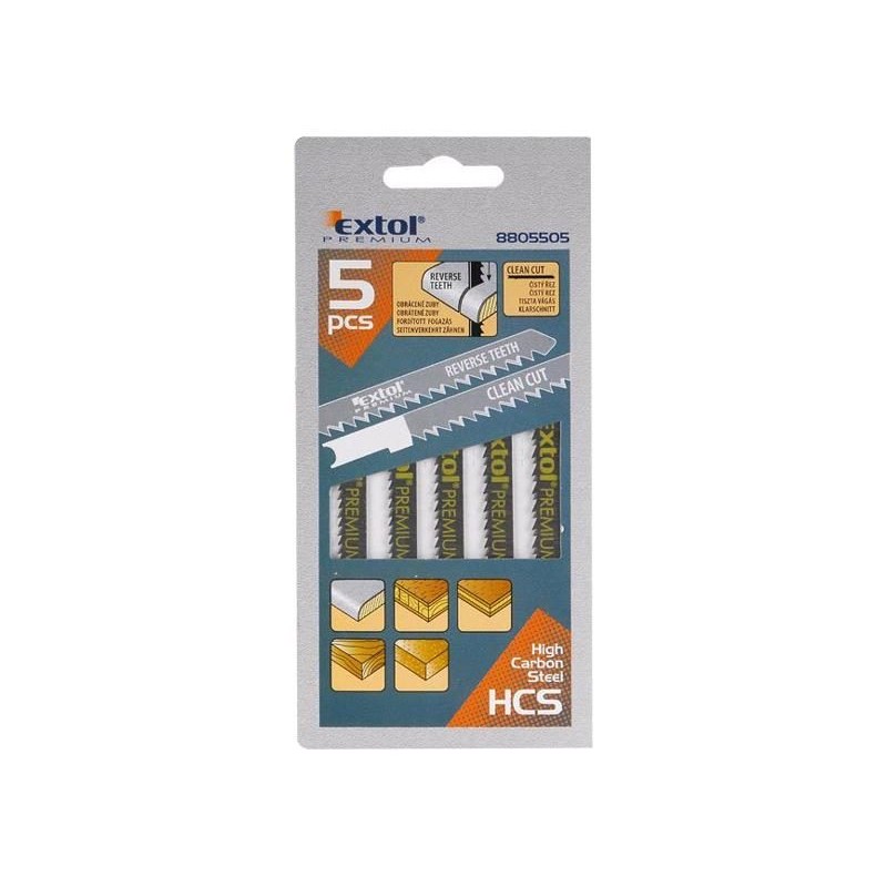 Plátky do priamočiarej píly 5ks 75x2,5mm EXTOL PREMIUM 8805505