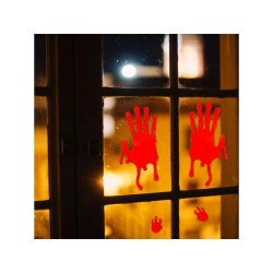 Gélová nálepka na okno FAMILY 58107L Halloween - krvavé ruky