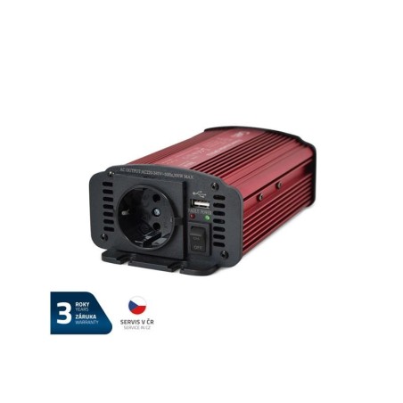 Menič napätia GETI GPI 312 12V/230V 300W USB Schuko