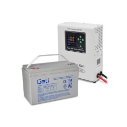 Záložný zdroj GETI GEP501LF sínusový 500W nástenný + batéria 100Ah