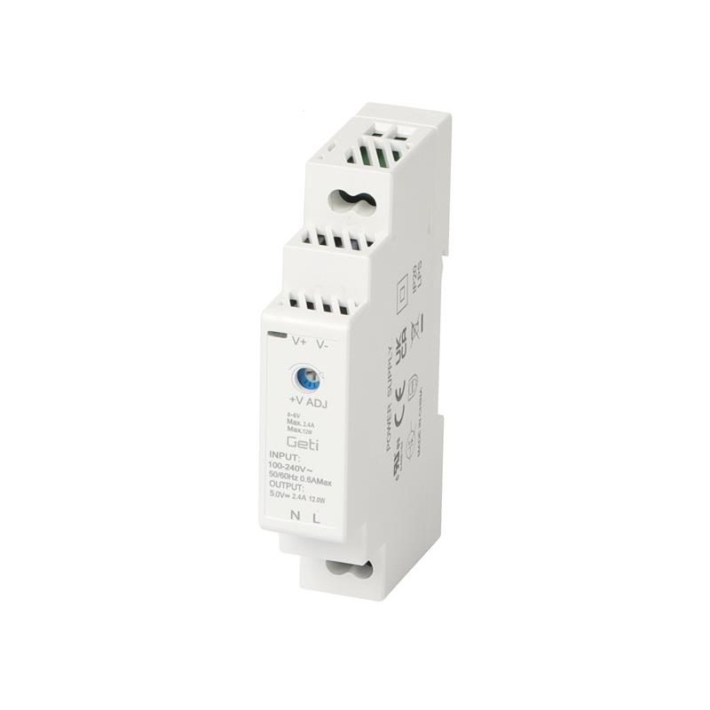 Zdroj spínaný na DIN lištu 5V/12W GETI GPS0512