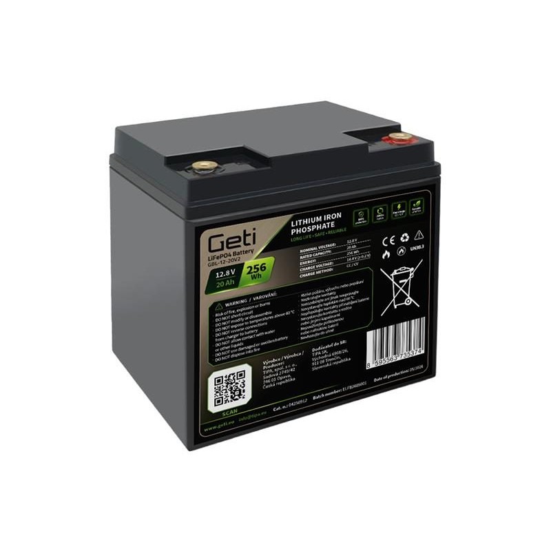 Batéria LiFePO4 12,8 V 20 Ah GETI GBL-12-20V2