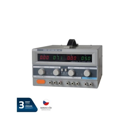 Zdroj laboratórny GETI GLPS 3003E 2x0-30V/ 0-3A+ (5V-3A)