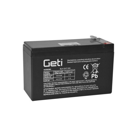 Batérie olovená 12V 7.0Ah GETI (konektor 4,75 mm)