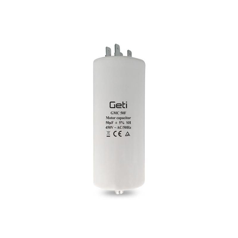 Kondenzátor rozbehový motorový 50uF 450V GETI GMC 50F