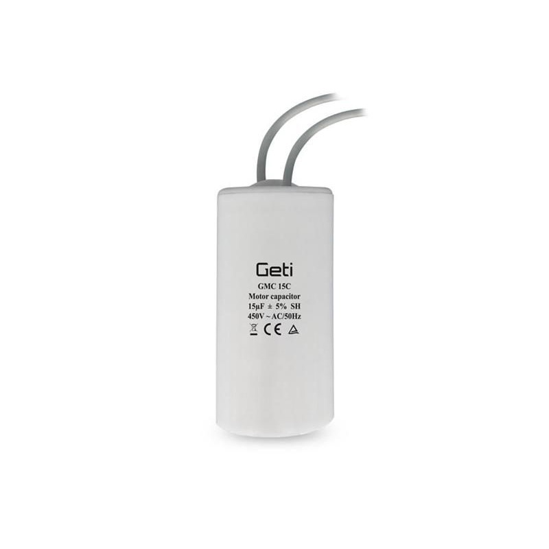 Kondenzátor rozbehový motorový 15uF 450V GETI GMC 15C