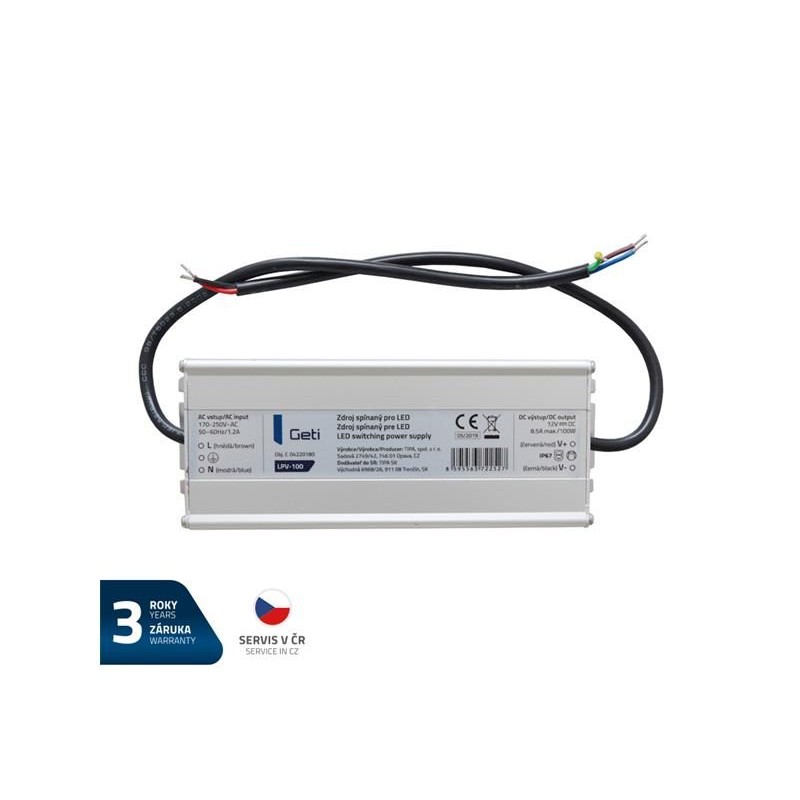 Zdroj spínaný pre LED 12V/100W GETI LPV-100