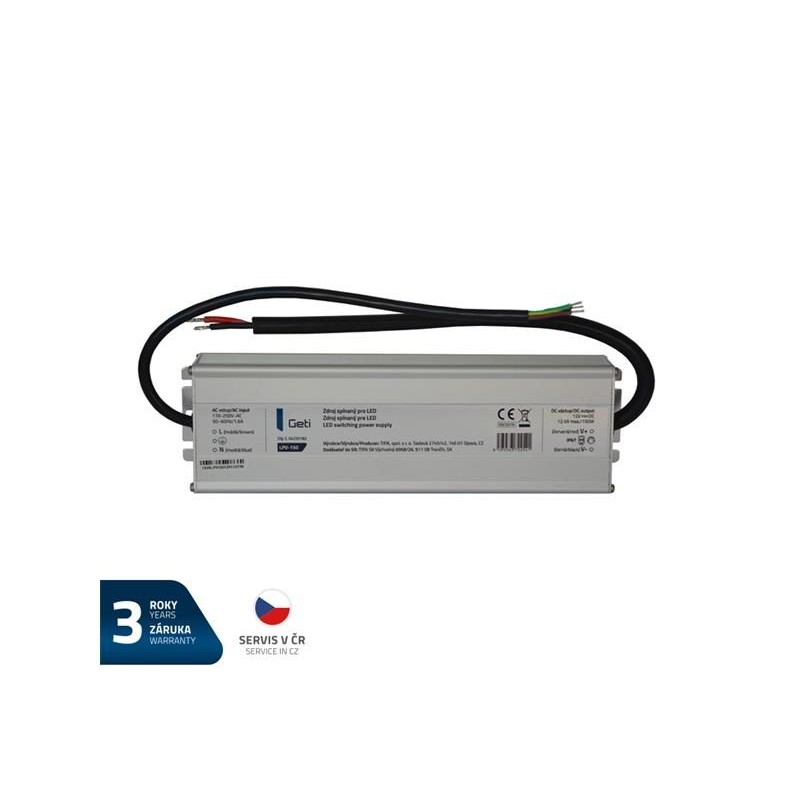 Zdroj spínaný pre LED 12V/150W GETI LPV-150