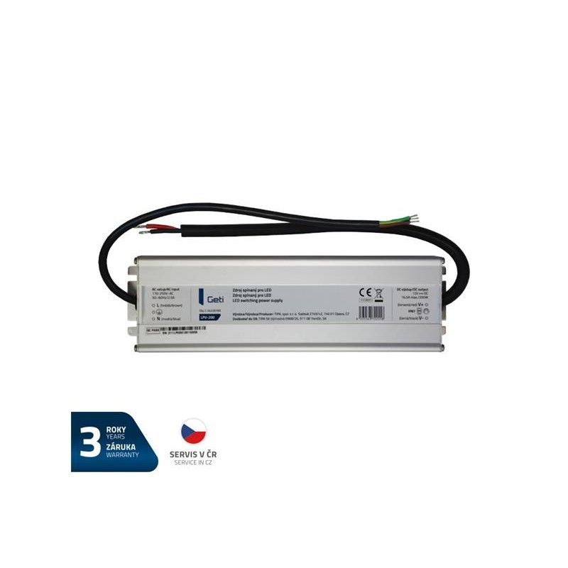 Zdroj spínaný pre LED 12V/200W GETI LPV-200