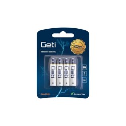 Batérie AAA (LR03) alkalická GETI 1,5V Blister 4ks