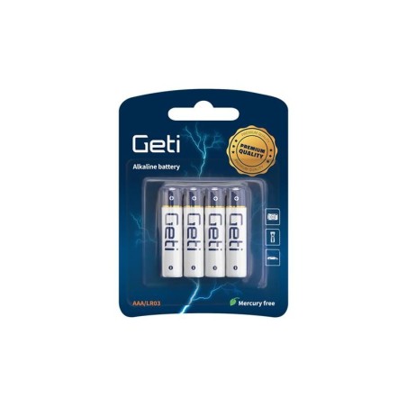 Batérie AAA (LR03) alkalická GETI 1,5V Blister 4ks