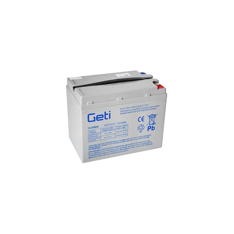 Batérie olovená 12V 55Ah GETI pre elektromotory