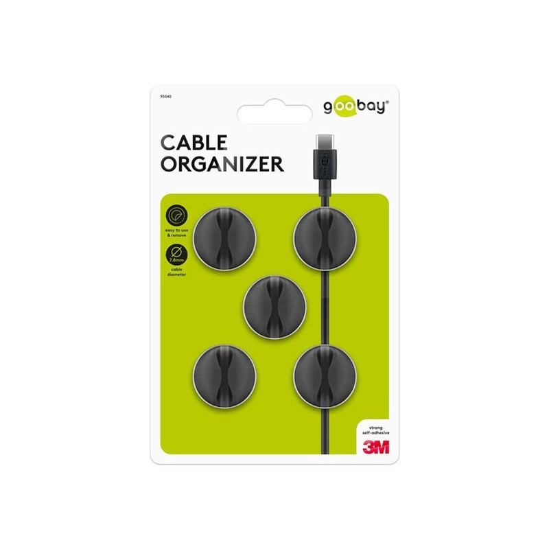 Organizér na káble GOOBAY 95040 5ks Black