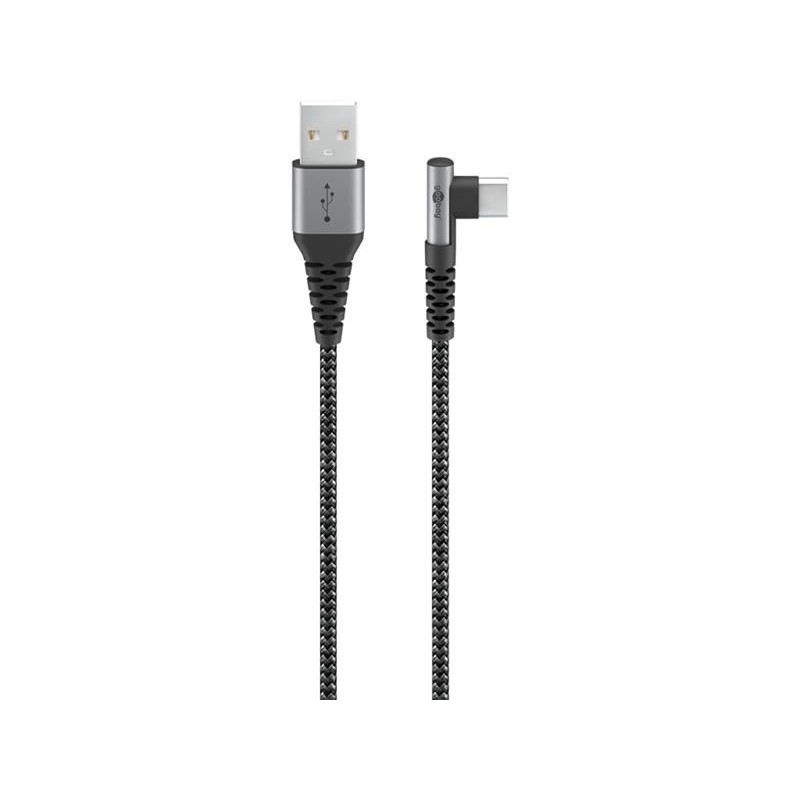 Kábel GOOBAY 64656 USB/USB-C 1m Space Grey/Silver