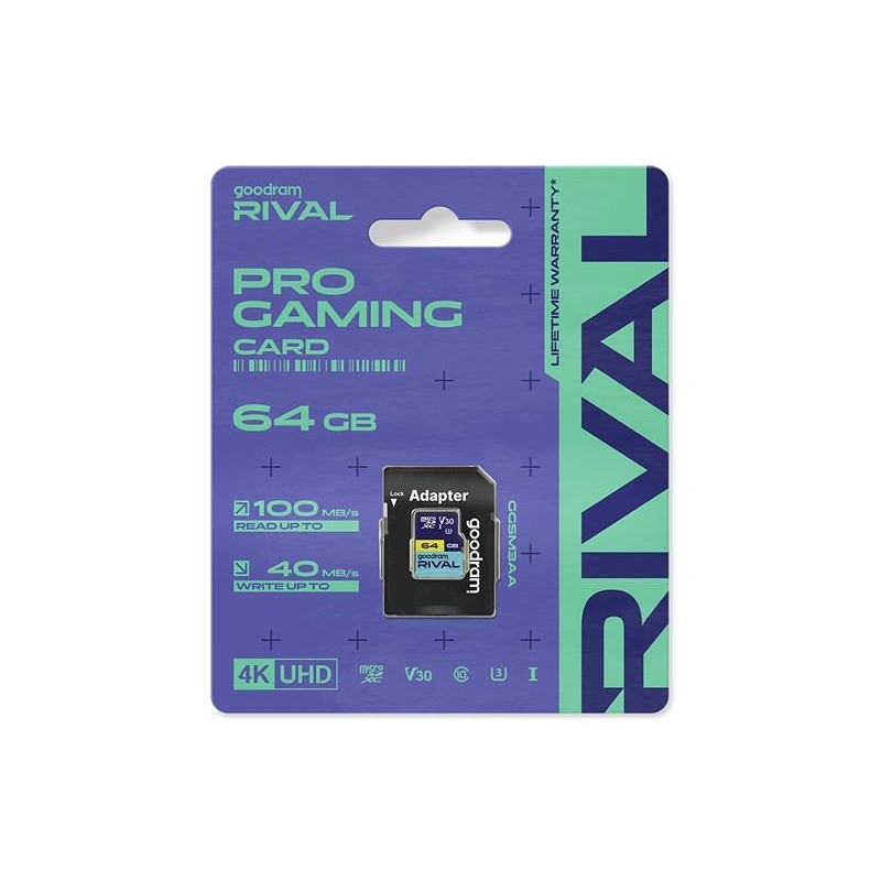 Pamäťová karta GOODRAM Rival microSD 64 GB V30 UHS-III s adaptérom