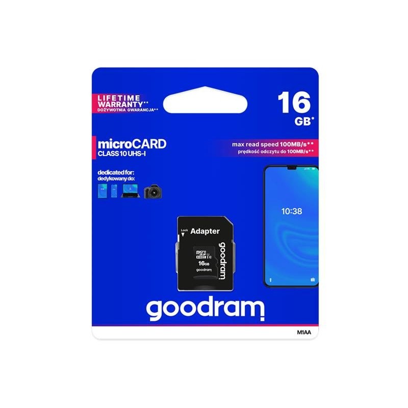 Karta pamäťová GOODRAM microSD 16GB s adaptérom