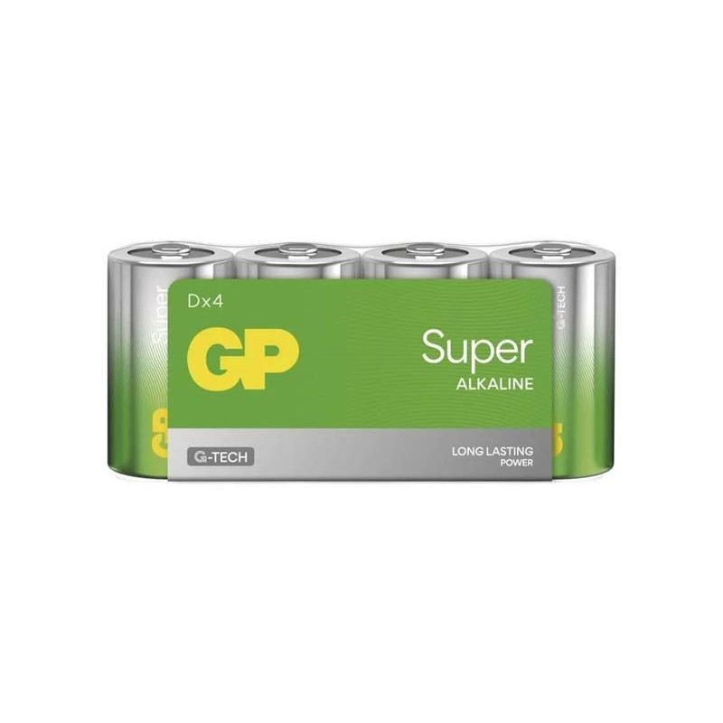 Batéria D (R20) alkalická GP Super 4ks / shrink