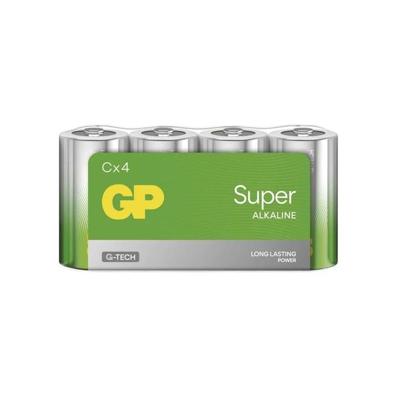 Batéria C (R14) alkalická GP Super 4ks / shrink