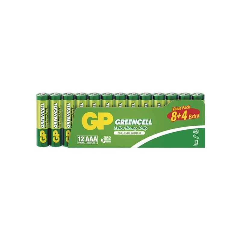 Batérie AAA (R03) Zn-Cl GP Greencell 12ks