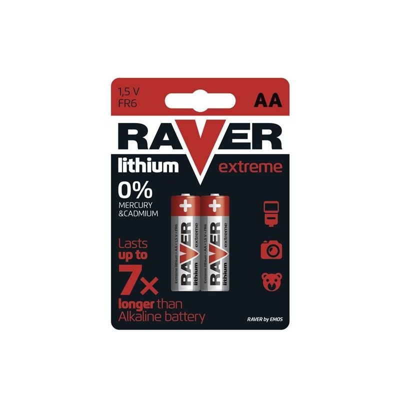 Batérie lítiová AA R6 1,5V RAVER 2ks