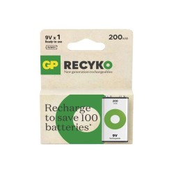 Batéria 6F22 nabíjací 9V/200mAh GP B2552 Recyko 1ks