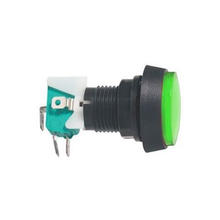 Prepínač tlačidlo okrúhle ON-(ON) 250V/10A s mikrospínačom zelené