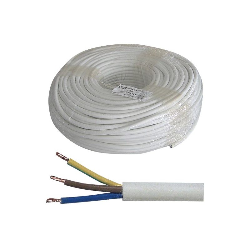 Kábel 3x1mm2 guľatý 230V H05VV-F (CYSY), balenie 100m