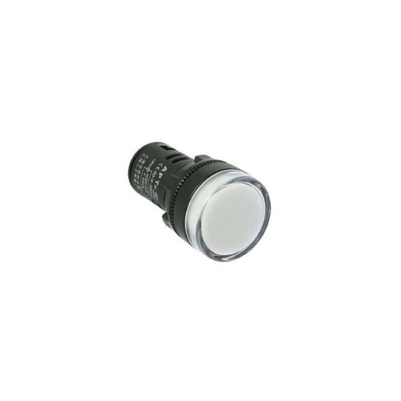 Kontrolka guľatá 230V LED biela 29mm HADEX