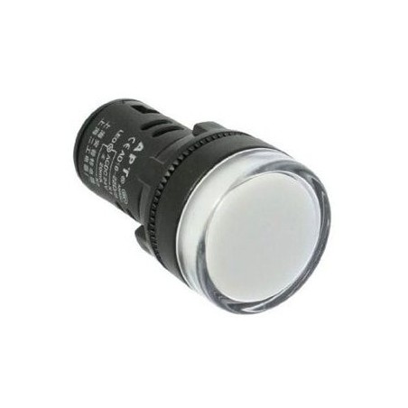 Kontrolka guľatá 230V LED biela 29mm HADEX