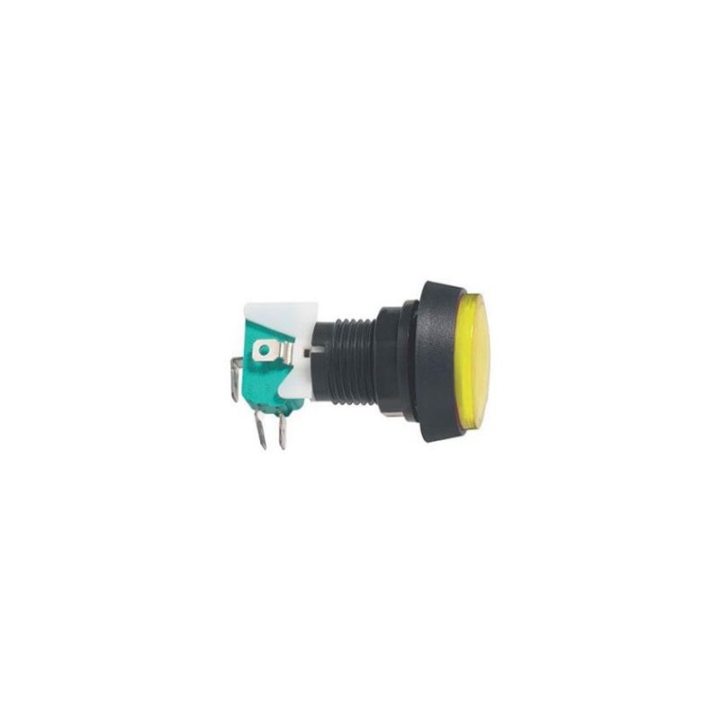 Prepínač tlačidlo okrúhle ON-(ON) 250V/10A s mikrospínačom žlté