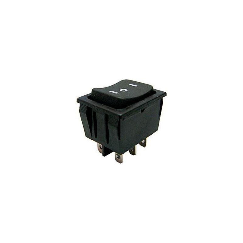 Prepínač kolískový 3pol./6pin (ON)-OFF-(ON) 250V/15A čierny