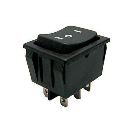 Prepínač kolískový 3pol./6pin (ON)-OFF-(ON) 250V/15A čierny