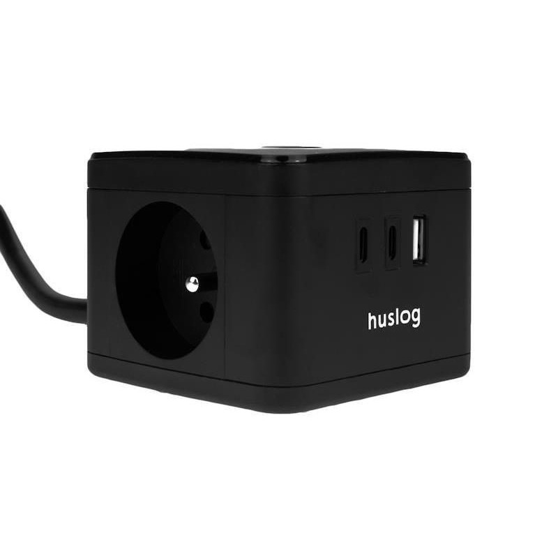 Predlžovací kábel HUSLOG Smart Black 1,4m