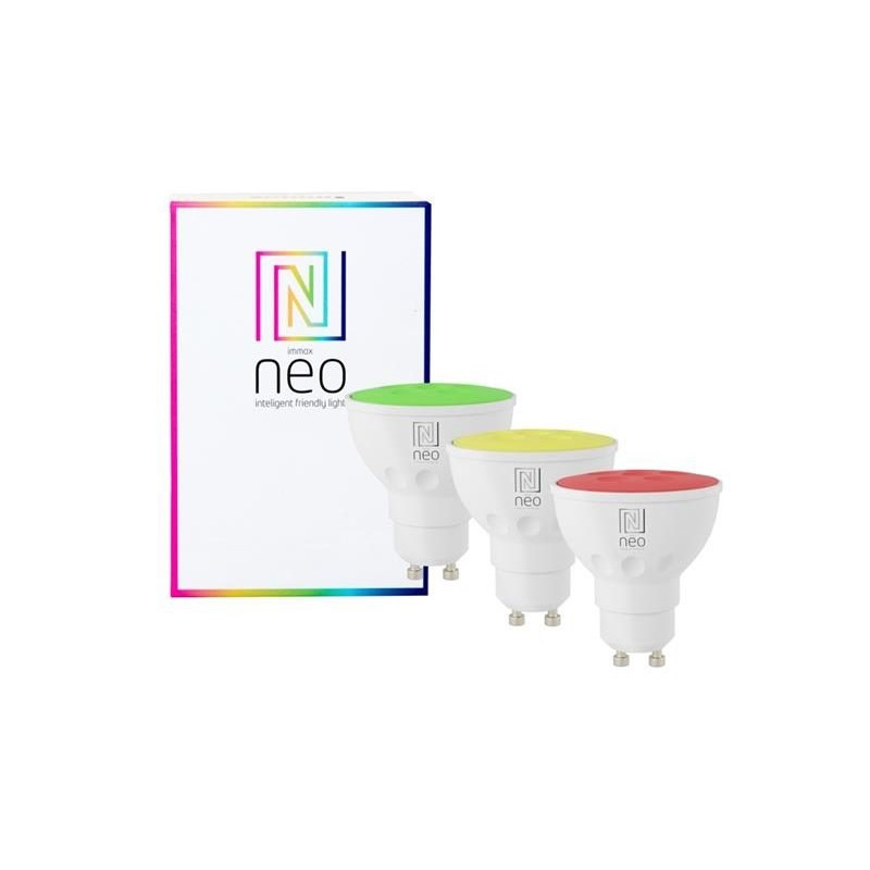 Smart LED žiarovka GU10 6W RGB + CCT IMMAX NEO 07724C WiFi Tuya sada 3ks