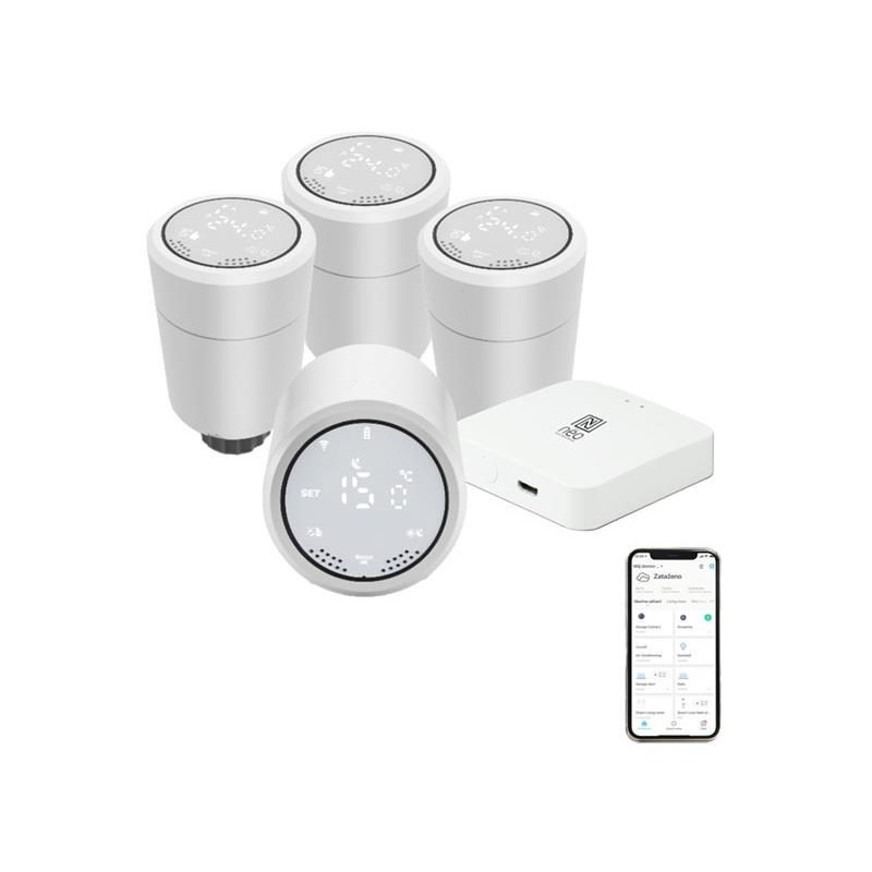 Smart sada termostatických hlavíc a centrálnej jednotky IMMAX NEO 07732C ZigBee Tuya