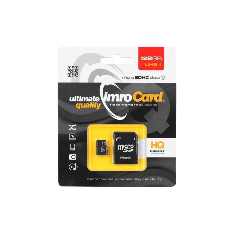 Pamäťová karta IMRO Micro SD 128GB Cl10 s adaptérem
